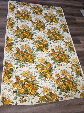 Vtg Waverly Heirloom Documents Harvest Pheasant Fruit Floral Fabric 2.5 Yards